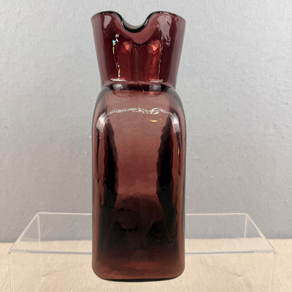 Blenko 384 Water Bottle Amethyst Glass Double Spout Water Pitcher - Picture 4 of 8